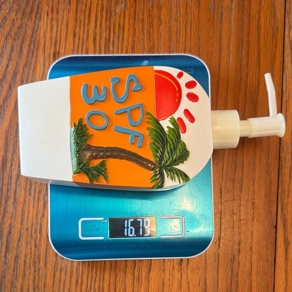 SPF 30 Suncare Lotion Decorative Dispenser with Pump - Orange & White - Picture 11 of 11